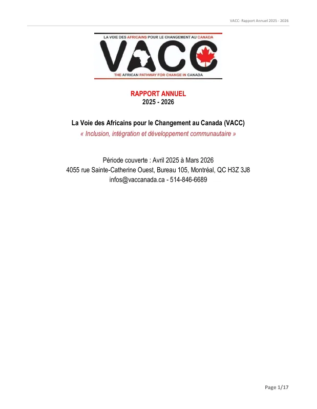 Couverture du rapport annuel 2025–2026